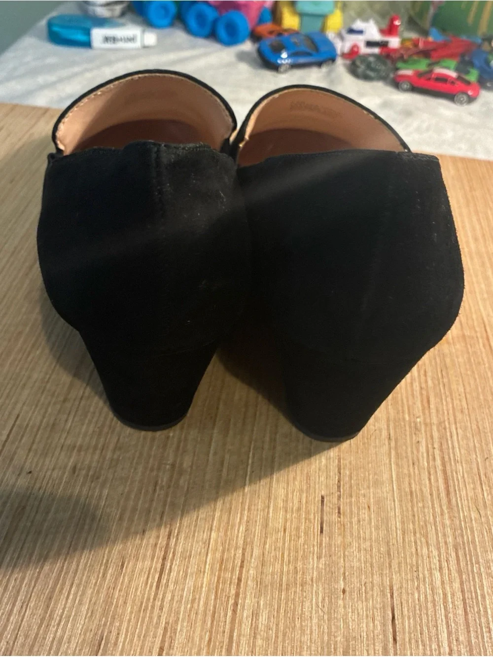 Alex Marie Black wedged Textured Slip-On Flats Sz 8.5